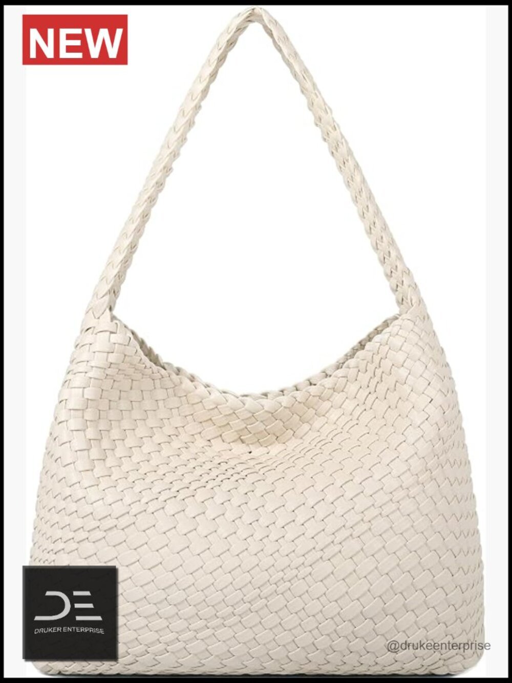 Vegan Leather Woven Hobo Bag Tote Top-Handle Shoulder Purse